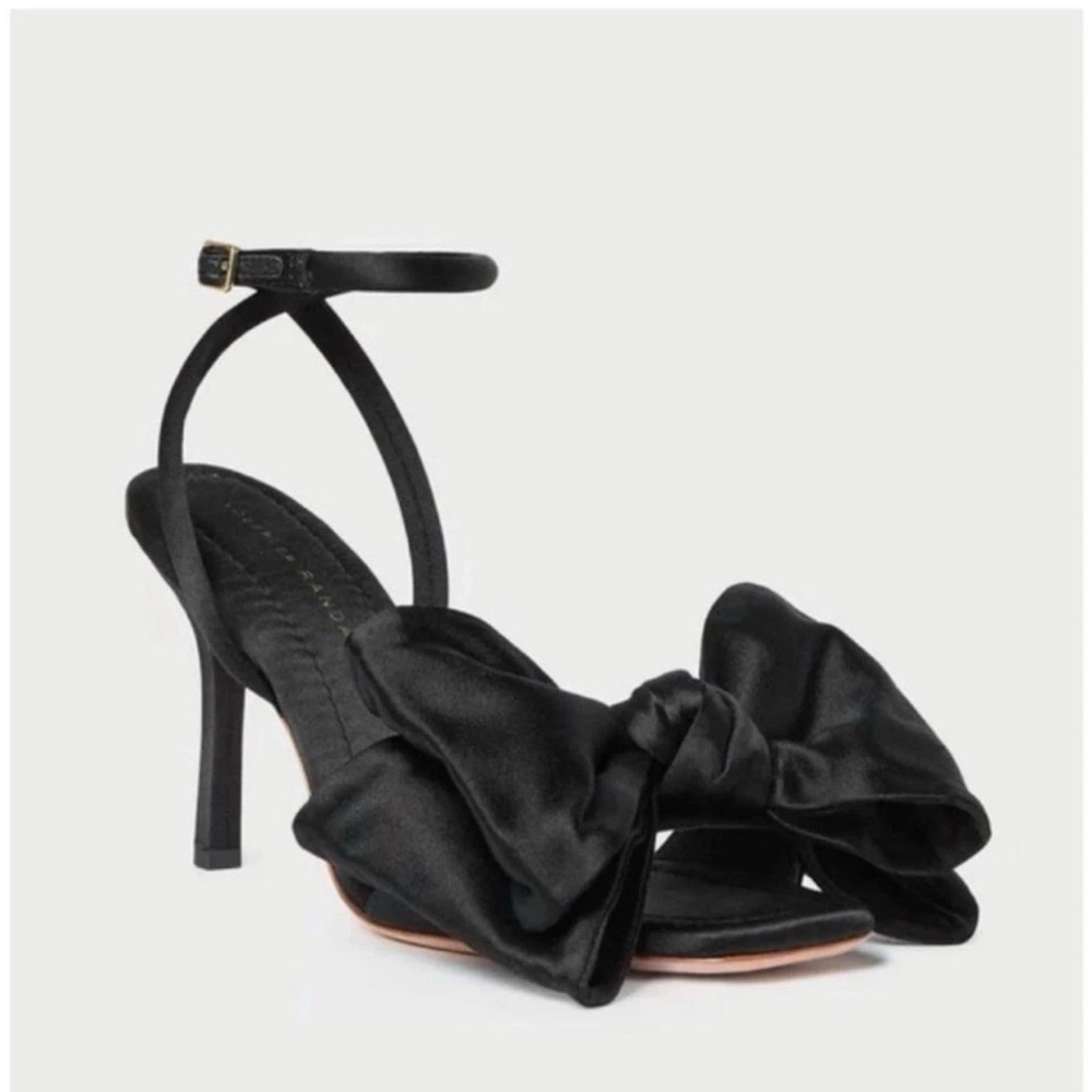 Loeffler Randall Marlena Black Satin Bow Sandals 6